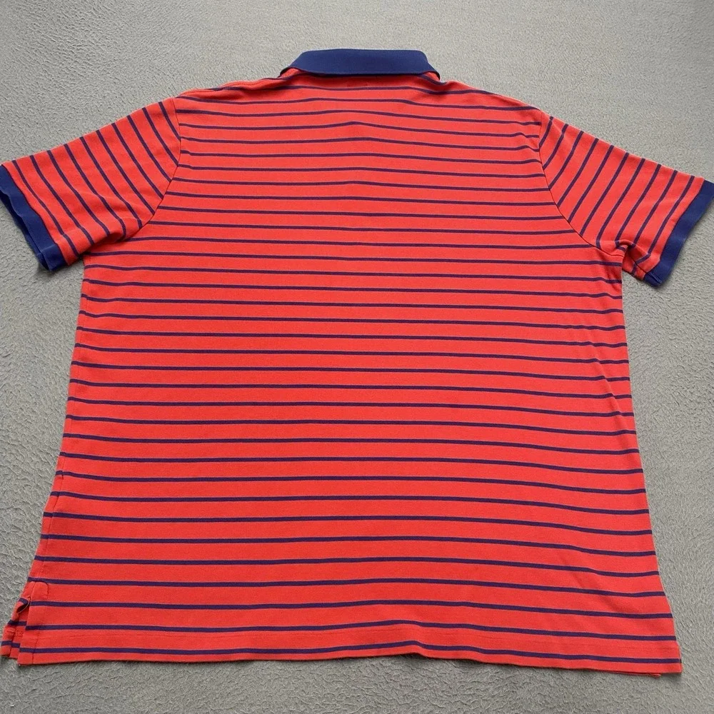 Polo Ralph Lauren Polo Shirt Mens XL Red Navy Stripe Classic Fit Pony Logo